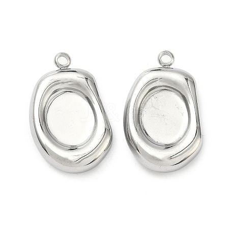 304 Stainless Steel Pendant Cabochon Settings STAS-C167-07A-P-1