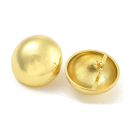 Rack Plating Half Round Brass Stud Earrings for Women EJEW-G410-56G-1