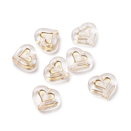 Transparent Plating Acrylic Beads OACR-C013-19-1