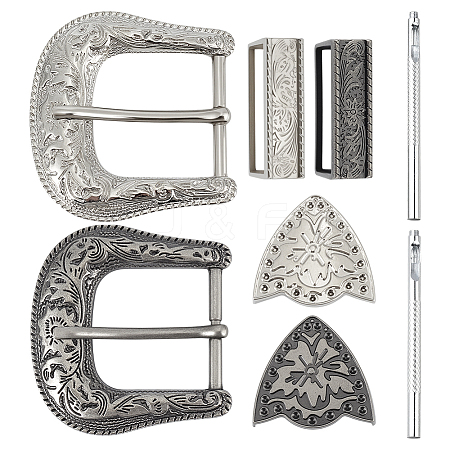 2Boxes 2 Colors Belt Alloy Buckle Sets FIND-BC0014-24-1