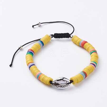 Handmade Polymer Clay Braided Beads Bracelets BJEW-JB05054-04-1
