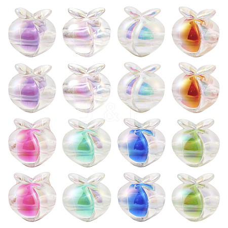 64Pcs 8 Colors UV Plating Rainbow Iridescent Acrylic Beads OACR-TA0001-20-1