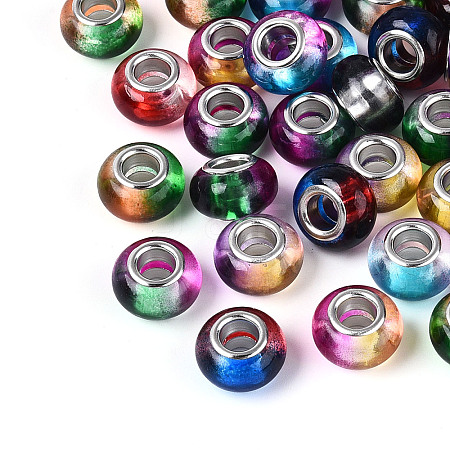 Two Tone Transparent Acrylic European Beads GPDL-N006-01A-07-1