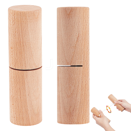 Pine Wood Bracelet Knotting Clamp Tool AJEW-WH0596-037-1