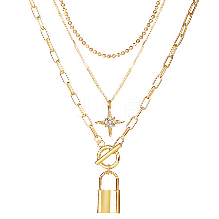 Alloy Pendant Layered Chain Necklaces for Women WGC39CD-11-1