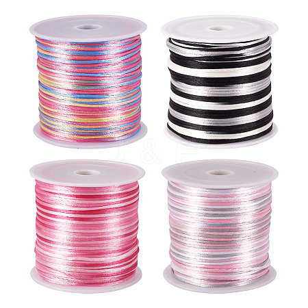  4 Rolls 4 Colors Segment Dyed Nylon Thread Cord NWIR-TA0001-07-1