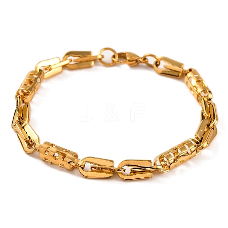 PVD Vacuum Plating 304 Stainless Steel Link Chain Bracelets BJEW-B078-84G-1