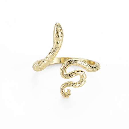 Snake Shape Rack Plating Alloy Cuff Rings RJEW-Q163-022A-RS-1