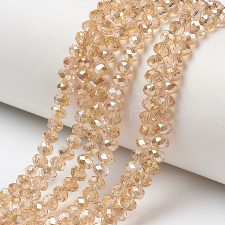 Electroplate Glass Beads Strands EGLA-A034-T4mm-K01-1