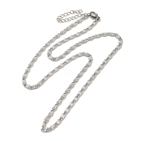 304 Stainless Steel Lumachina Chain Necklaces NJEW-C060-01A-P-1