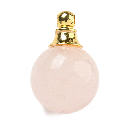 Natural Rose Quartz Perfume Bottle Pendants G-K338-22G-02-1