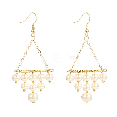 Vintage Glass Pearl Dangle Earrings for Girl Women Gift EJEW-TA00007-1