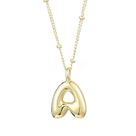 1Pc Initial Letter Brass Pendant Necklaces NJEW-YW0001-24A-1