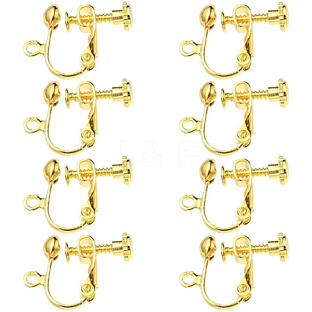 Rack Plated Brass Screw Clip-on Earring Findings KK-YW0001-10G-1