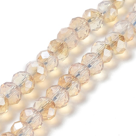 Electroplate Glass Beads Strands EGLA-A034-J6mm-K01-1