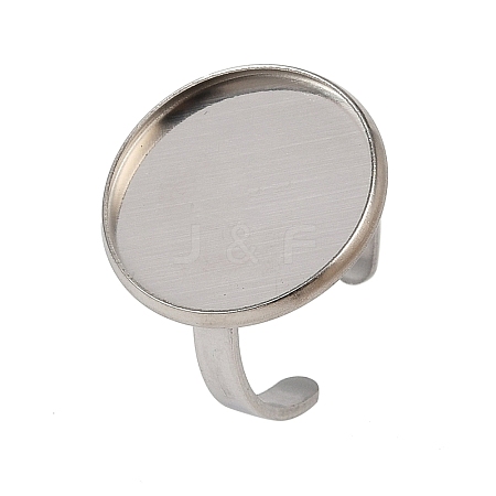 304 Stainless Steel Cuff Ring Components STAS-D372-07P-07-1