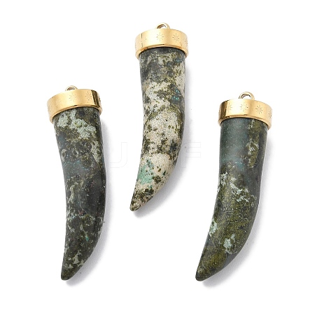 Natural Unakite Horn Pendants STAS-R130-03G-02-1