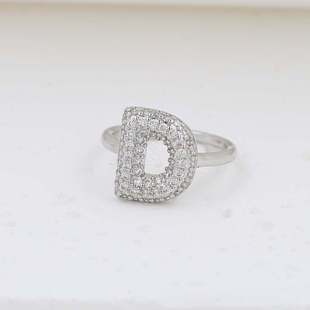 Brass Micro Pave Clear Cubic Zirconia Cuff Rings FS-WG17FF6-04-1