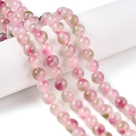 Dyed Natural White Jade Beads Strands G-T138-8mm-210-38-1