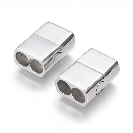 Tarnish Resistant 304 Stainless Steel Magnetic Clasps with Glue-in Ends STAS-G143-52P-1