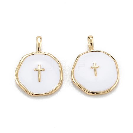 Brass Enamel Pendants X-KK-A155-09G-1