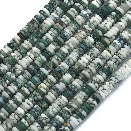 Frosted Natural Tree Agate Beads Strands G-K389-C15-01-1