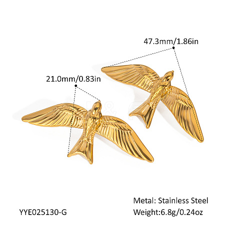 Stainless Steel Bird Stud Earrings for Women LZ3241-2-1