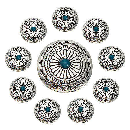 10Pcs 1-Hole Alloy & Resin Beads Buttons BUTT-HY0001-10-1