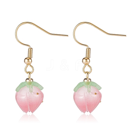 3D Resin Flower Dangle Earrings EJEW-SW00019-04-1