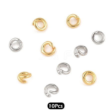 10Pcs 2 Colors Brass Open Jump Rings KK-YW0003-99B-1