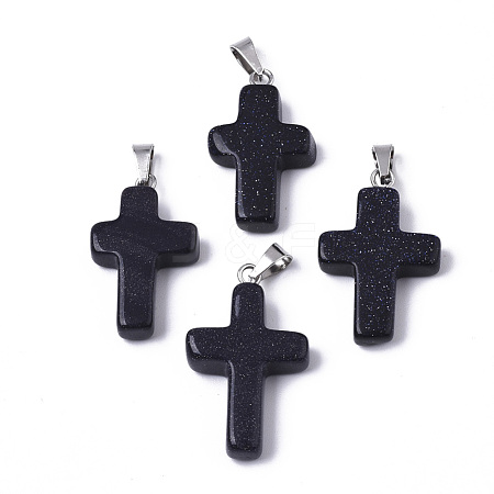 Synthetic Blue Goldstone Pendants G-J354-03A-1