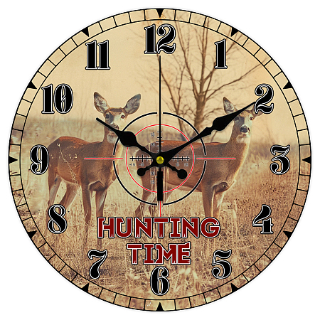 MDF Printed Wall Clock HJEW-WH0058-013-1