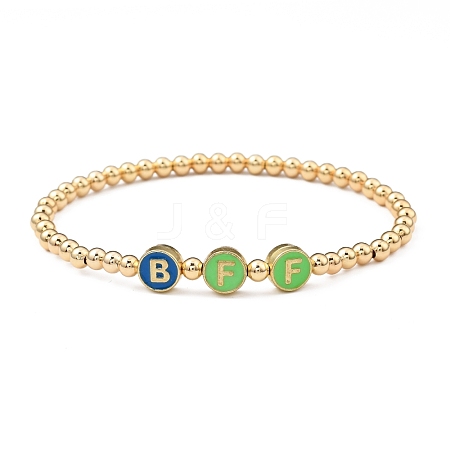 Brass Stretch Beaded Bracelets BJEW-JB05451-04-1