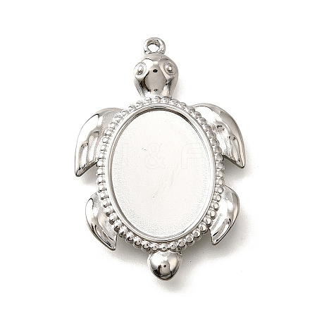 304 Stainless Steel Pendant Cabochon Settings STAS-C122-16B-P-1