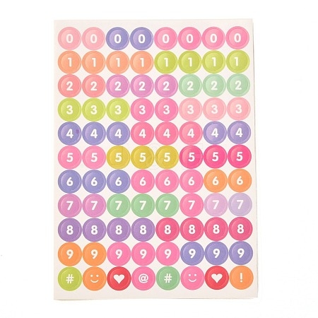 Scrapbooking Round with Number Self Adhesive Stickers DIY-I071-A01-1