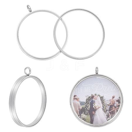 2Pcs 304 Stainless Stee Locket Pendants STAS-UN0064-12P-1