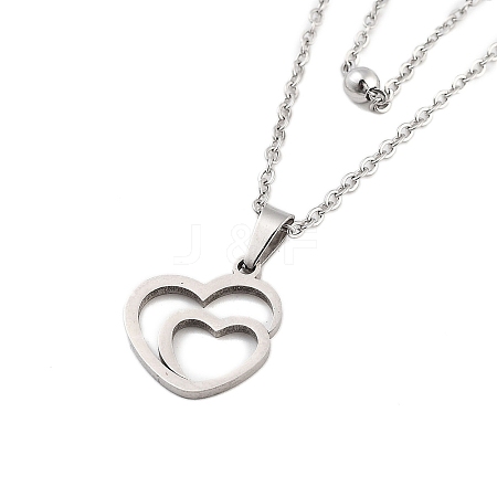 Stainless Steel Pendants Necklaces NJEW-U003-01F-P-1