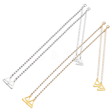4 Pairs 2 Colors Rhinestone Chain Non-slip Bra Straps FIND-GO0002-50-1