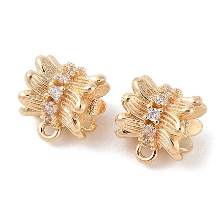 Brass Pave Clear Cubic Zirconia Beads LS-KK-N256-08G-G-1