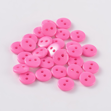 2-Hole Flat Round Resin Sewing Buttons for Costume Design BUTT-E119-28L-06-1