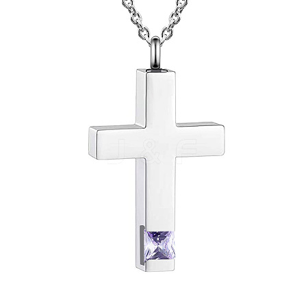 Cross Urn Ashes Pendant Necklace PW-WGBB57D-06-1