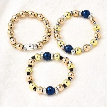 304 & 201 Stainless Steel with Clay Bracelets BJEW-D314-01-1