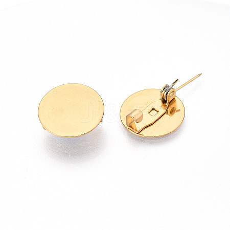 PVD Vacuum Plating 304 Stainless Steel Brooch Cabochon Settings X-STAS-E547-08J-G-1