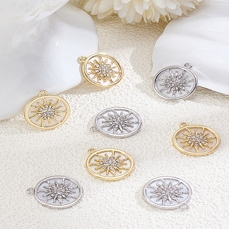 8Pcs 2 Colors Rack Plating Alloy Pendants FIND-LP0005-18-1