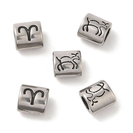 Oval with Constellation 304 Stainless Steel Beads STAS-E215-05AS-05-1