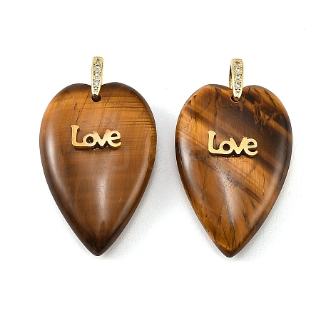 Natural Tiger Eye Pendants G-G470-03G-13-1