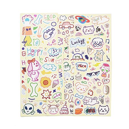 8Pcs PVC Self-Adhesive Stickers LS-STIC-L001-03-1