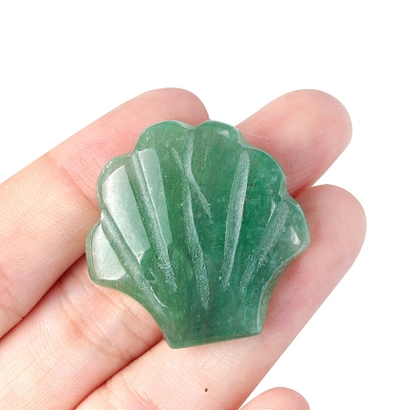 Natural Green Aventurine Carved Healing Shell Shape Figurines PW-WG72799-03-1