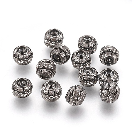 Brass Crystal Rhinestone Beads LS-RB-9X10-1-1