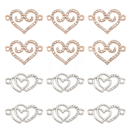 20Pcs 2 Colors Alloy Crystal Rhinestone Links ALRI-PH0001-22-1